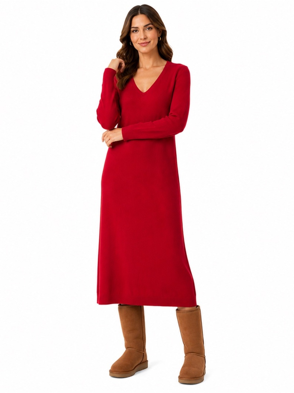Victoria’s Secret Cashmere Blend Sweater Dress Pink Red Long Sleeve Maxi Dress L